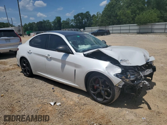 2018 Alfa Romeo Giulia Ti Sport with VIN ZARFAECN3J7599728, listed as a Copart auction lot 57711005 with Not provided miles and Salvage title. Bid and sale history available at DreamBid. Image 4.