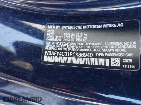 2023 BMW 8 Series z VIN WBAFY4C01PCK86940, wystawiony jako IAAI lot #41510311 z przebiegiem 15 696 mil mil oraz . Historia ofert i sprzedaży dostępna na DreamBid. Obrazek 8.