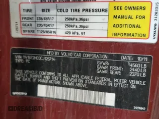 2012 Volvo C70 T5 с VIN YV1672MC0CJ126714, выставлен на аукционе Copart как лот 53660145 с пробегом 89 661 миль миль и Списание • Salvage title. История ставок и продаж доступна на DreamBid. Изображение 12.