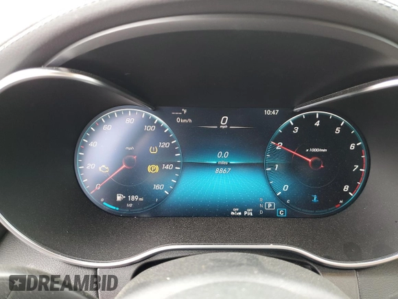 2023 Mercedes-Benz C 300 with VIN W1KWJ8DB7PG117132, listed as a Copart auction lot 71801424 with 8,867 mi miles and Clean Title. Bid and sale history available at DreamBid. Image 9.