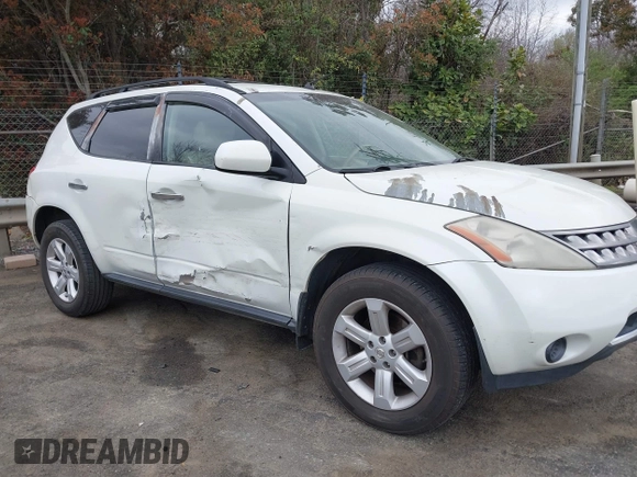 2007 Nissan Murano SL with VIN JN8AZ08W57W643605, listed as a IAAI auction lot 41848324 with 249,590 mi miles and . Bid and sale history available at DreamBid. Image 6.
