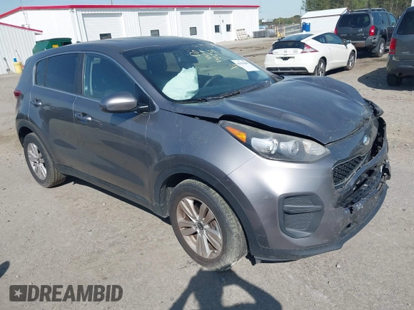 2017 Kia Sportage LX with VIN KNDPM3AC7H7166208, listed as a IAAI auction lot 41910485 with 100,211 mi miles. Bid and sale history available at carsss.com. Image 1.
