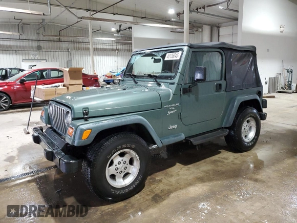 1999 Jeep Wrangler Sport with VIN 1J4FY19S8XP490177, listed as a Copart auction lot 46136045 with 243,883 mi miles and Salvage Title. Bid and sale history available at carsss.com. Image 1.