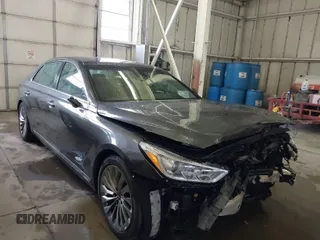 2019 Genesis G90 5.0L Ultimate with VIN KMHG54JH5KU050718, listed as a IAAI auction lot 41566222 with 64,095 mi miles. Bid and sale history available at carsss.com. Image 1.