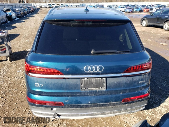 2020 Audi Q7 Premium with VIN WA1AJAF75LD011028, listed as a Copart auction lot 43251574 with 46,658 mi miles. Bid and sale history available at carsss.com. Image 6.
