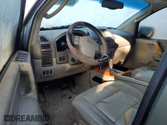 2004 Infiniti QX56 with VIN 5N3AA08C34N801615, listed as a Copart auction lot 42969515 with 0 mi miles and Salvage Title. Bid and sale history available at carsss.com. Image 8.