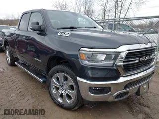 2021 Ram 1500 Big Horn with VIN 1C6SRFBT5MN742435, listed as a IAAI auction lot 41999586 with 25,671 mi miles. Bid and sale history available at carsss.com. Image 1.
