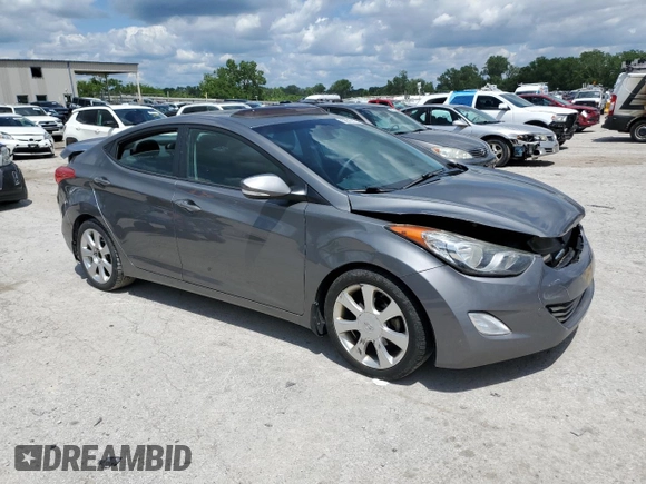 2013 Hyundai Elantra GLS with VIN 5NPDH4AE5DH199454, listed as a Copart auction lot 58515715 with 141,717 mi miles and Salvage title. Bid and sale history available at DreamBid. Image 4.