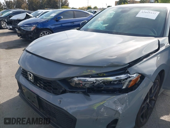 2025 Honda Civic Sport with VIN 2HGFE2F5XSH506137, listed as a IAAI auction lot 42045331 with 19,324 mi miles and . Bid and sale history available at DreamBid. Image 6.