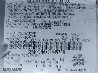 2012 Ford Fusion SE with VIN 3FAHP0HAXCR449708, listed as a IAAI auction lot 41775306 with 263,966 mi miles. Bid and sale history available at carsss.com. Image 9.