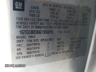 2016 GMC Canyon 2WD with VIN 1GTG5BE36G1360215, listed as a Copart auction lot 87763895 with 71,035 mi miles and Salvage Title. Bid and sale history available at carsss.com. Image 12.