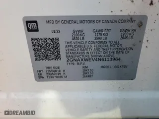 2022 Chevrolet Equinox RS with VIN 2GNAXWEV4N6113964, listed as a Copart auction lot 70246884 with 0 mi miles and Salvage Title. Bid and sale history available at carsss.com. Image 12.
