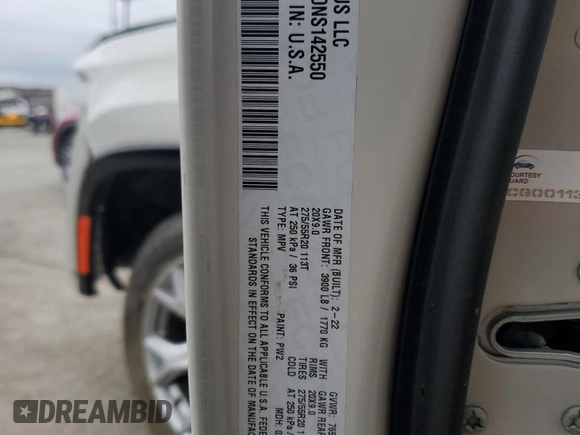 2022 Jeep Wagoneer Series II с VIN 1C4SJVBT0NS142550, выставлен на аукционе Copart как лот 53844065 с пробегом 30 241 миль миль и Списание • Salvage title. История ставок и продаж доступна на DreamBid. Изображение 13.