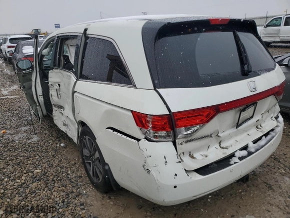 2015 Honda Odyssey Touring Elite with VIN 5FNRL5H96FB070496, listed as a Copart auction lot 46048795 with 136,374 mi miles and Salvage Title. Bid and sale history available at carsss.com. Image 2.