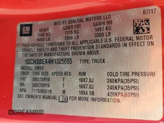 2017 Chevrolet Colorado 2WD WT z VIN 1GCHSBEA4H1325685, wystawiony jako Copart lot #63857805 z przebiegiem 197 811 mil mil oraz Szkoda całkowita • Salvage title. Historia ofert i sprzedaży dostępna na DreamBid. Obrazek 12.