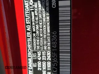 2005 Mercedes-Benz CLK 500 with VIN WDBTK75J65F148366, listed as a Copart auction lot 63041965 with Not provided miles and Salvage title. Bid and sale history available at DreamBid. Image 12.