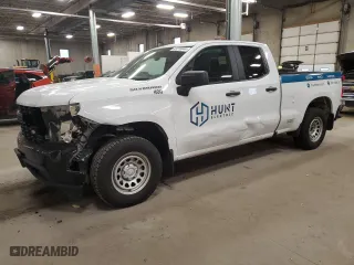2019 Chevrolet Silverado 1500 Work Truck with VIN 1GCRYAEF0KZ272713, listed as a Copart auction lot 82215444 with 144,792 mi miles and Salvage Title. Bid and sale history available at carsss.com. Image 1.