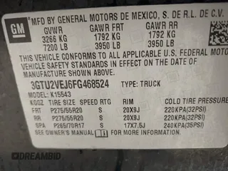 2015 GMC Sierra 1500 SLT with VIN 3GTU2VEJ6FG468524, listed as a IAAI auction lot 41193815 with Not Provided miles and . Bid and sale history available at DreamBid. Image 9.