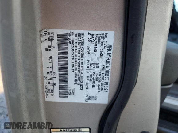 2003 Ford Explorer XLS z VIN 1FMZU62K63UB39457, wystawiony jako Copart lot #49030625 z przebiegiem 217 411 mil mil oraz Szkoda całkowita • Salvage title. Historia ofert i sprzedaży dostępna na DreamBid. Obrazek 14.