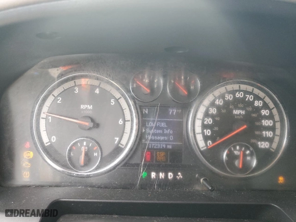 2009 Dodge Ram 1500 SLT with VIN 1D3HB16P69J516210, listed as a Copart auction lot 74929994 with 172,314 mi miles and Clean Title. Bid and sale history available at carsss.com. Image 9.