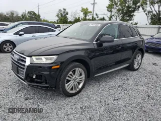 2018 Audi Q5 Premium Plus with VIN WA1BNAFY1J2207994, listed as a Copart auction lot 59027225 with 48,077 mi miles and Salvage title. Bid and sale history available at DreamBid. Image 1.