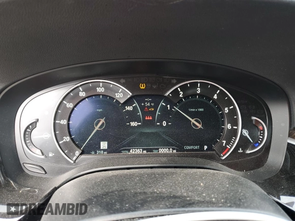 2019 BMW 5 Series 530i with VIN WBAJA5C55KWW07708, listed as a Copart auction lot 45111275 with 42,363 mi miles and Salvage Title. Bid and sale history available at carsss.com. Image 9.