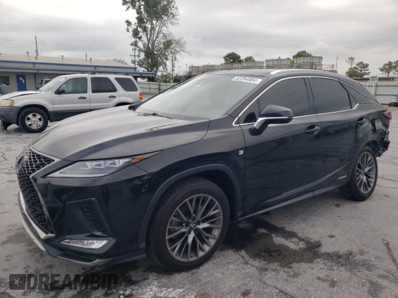 2020 Lexus RX with VIN 2T2YGMDA0LC053263, listed as a Copart auction lot 52204884 with 103,250 mi miles and Salvage Title. Bid and sale history available at carsss.com. Image 1.