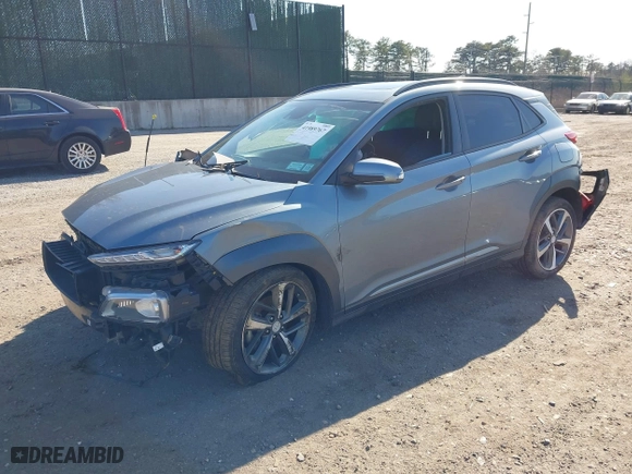 2020 Hyundai Kona Limited with VIN KM8K3CA53LU406083, listed as a IAAI auction lot 41989767 with 66,199 mi miles. Bid and sale history available at carsss.com. Image 2.
