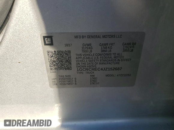 2018 Chevrolet Silverado 1500 LT with VIN 1GCRCREC4JZ152687, listed as a Copart auction lot 73142754 with 116,336 mi miles and Clean Title. Bid and sale history available at DreamBid. Image 12.