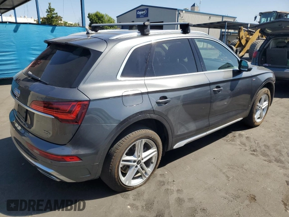 2021 Audi Q5 Premium with VIN WA1G2AFY0M2043639, listed as a Copart auction lot 60105855 with 63,458 mi miles and Salvage title. Bid and sale history available at DreamBid. Image 3.