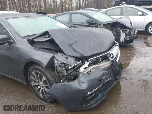 2015 Acura TLX with VIN 19UUB1F39FA010517, listed as a IAAI auction lot 41966748 with 171,138 mi miles. Bid and sale history available at carsss.com. Image 6.