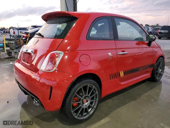 2015 FIAT 500 Abarth with VIN 3C3CFFFH7FT502497, listed as a Copart auction lot 42500215 with 23,992 mi miles and Salvage Title. Bid and sale history available at carsss.com. Image 3.
