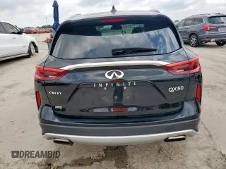 2019 Infiniti QX50 Essential with VIN 3PCAJ5M34KF124523, listed as a Copart auction lot 59371505 with 59,457 mi miles and Salvage title. Bid and sale history available at DreamBid. Image 6.