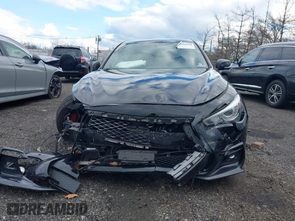 2018 Infiniti Q50 Red Sport 400 with VIN JN1FV7AR4JM481806, listed as a IAAI auction lot 40968949 with 80,924 mi miles and . Bid and sale history available at DreamBid. Image 12.