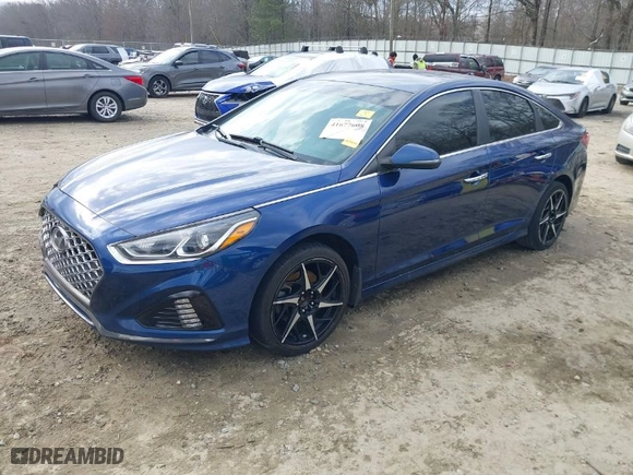 2019 Hyundai Sonata Sport with VIN 5NPE34AF3KH766494, listed as a IAAI auction lot 41677608 with 199,195 mi miles. Bid and sale history available at carsss.com. Image 2.