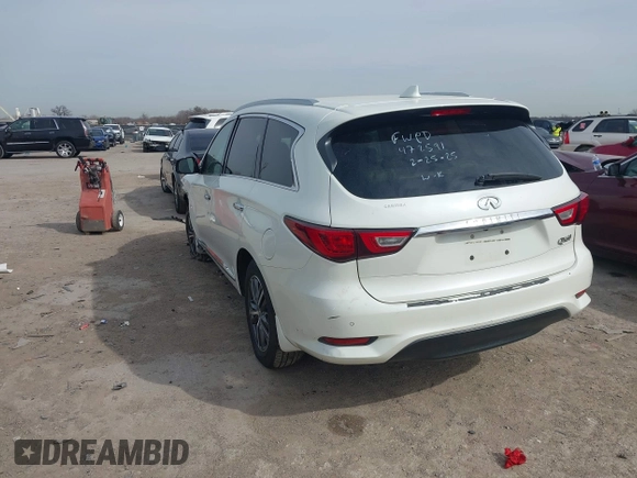 2017 Infiniti QX60 with VIN 5N1DL0MM7HC552378, listed as a IAAI auction lot 41735550 with 113,578 mi miles and . Bid and sale history available at DreamBid. Image 3.