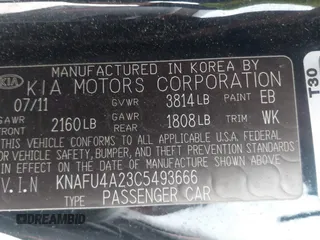 2012 Kia Forte EX with VIN KNAFU4A23C5493666, listed as a IAAI auction lot 41755930 with 203,251 mi miles. Bid and sale history available at carsss.com. Image 9.