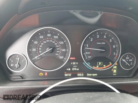 2014 BMW 3 Series 335i with VIN WBA3A9C55EF479359, listed as a Copart auction lot 48224715 with 98,747 mi miles and Salvage Title. Bid and sale history available at carsss.com. Image 9.