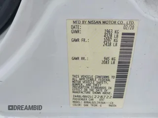 2020 Nissan Altima S z VIN 1N4BL4BV2LC228722, wystawiony jako IAAI lot #41638753 z przebiegiem 164 716 mil mil oraz . Historia ofert i sprzedaży dostępna na DreamBid. Obrazek 9.