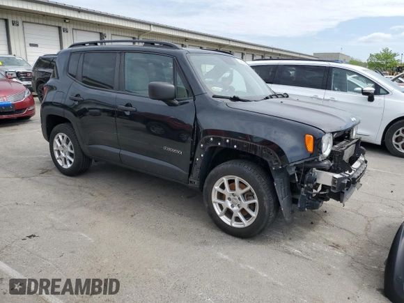 2019 Jeep Renegade Sport with VIN ZACNJBAB3KPK10147, listed as a Copart auction lot 54400995 with 46,079 mi miles and Salvage title. Bid and sale history available at DreamBid. Image 4.