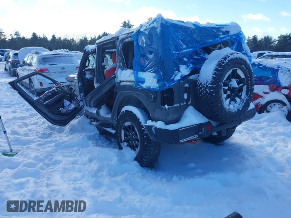 2020 Jeep Wrangler Unlimited Rubicon z VIN 1C4HJXFN5LW176104, wystawiony jako IAAI lot #41332511 z przebiegiem 70 428 mil mil oraz . Historia ofert i sprzedaży dostępna na DreamBid. Obrazek 3.