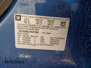2015 GMC Sierra 1500 Denali z VIN 3GTU2WEC1FG475582, wystawiony jako Copart lot #55149415 z przebiegiem 79 350 mil mil oraz Czysty tytuł • Clean title. Historia ofert i sprzedaży dostępna na DreamBid. Obrazek 12.