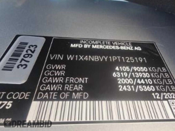 2023 Mercedes-Benz Sprinter with VIN W1X4NBVY1PT125191, listed as a Copart auction lot 79344644 with 11 mi miles and Clean Title. Bid and sale history available at DreamBid. Image 10.