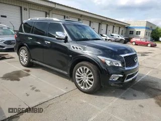 2015 Infiniti QX80 with VIN JN8AZ2NF7F9572565, listed as a Copart auction lot 58494415 with 122,609 mi miles and Salvage title. Bid and sale history available at DreamBid. Image 4.