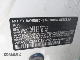 2014 BMW 7 Series ALPINA B7 with VIN WBAYE8C59ED135260, listed as a IAAI auction lot 41906238 with 152,030 mi miles. Bid and sale history available at carsss.com. Image 9.