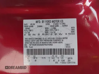 2010 Ford Ranger XL with VIN 1FTKR1ED0APA01092, listed as a IAAI auction lot 42327462 with 140,514 mi miles and . Bid and sale history available at DreamBid. Image 9.