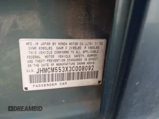 2003 Honda Accord LX z VIN JHMCM553X3C008092, wystawiony jako IAAI lot #42171596 z przebiegiem 238 785 mil mil oraz . Historia ofert i sprzedaży dostępna na DreamBid. Obrazek 9.