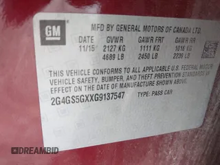 2016 Buick Regal Premium II z VIN 2G4GS5GXXG9137547, wystawiony jako IAAI lot #42483085 z przebiegiem 79 889 mil mil oraz . Historia ofert i sprzedaży dostępna na DreamBid. Obrazek 9.