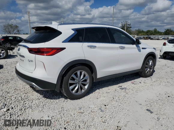 2022 Infiniti QX50 LUXE with VIN 3PCAJ5BA9NF112888, listed as a Copart auction lot 41300913 with 6,189 mi miles. Bid and sale history available at carsss.com. Image 3.