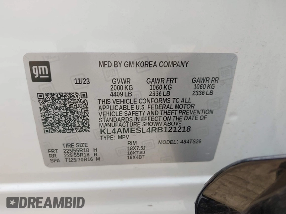 2024 Buick Encore GX Sport Touring with VIN KL4AMESL4RB121218, listed as a IAAI auction lot 42635432 with 31,216 mi miles and . Bid and sale history available at DreamBid. Image 9.
